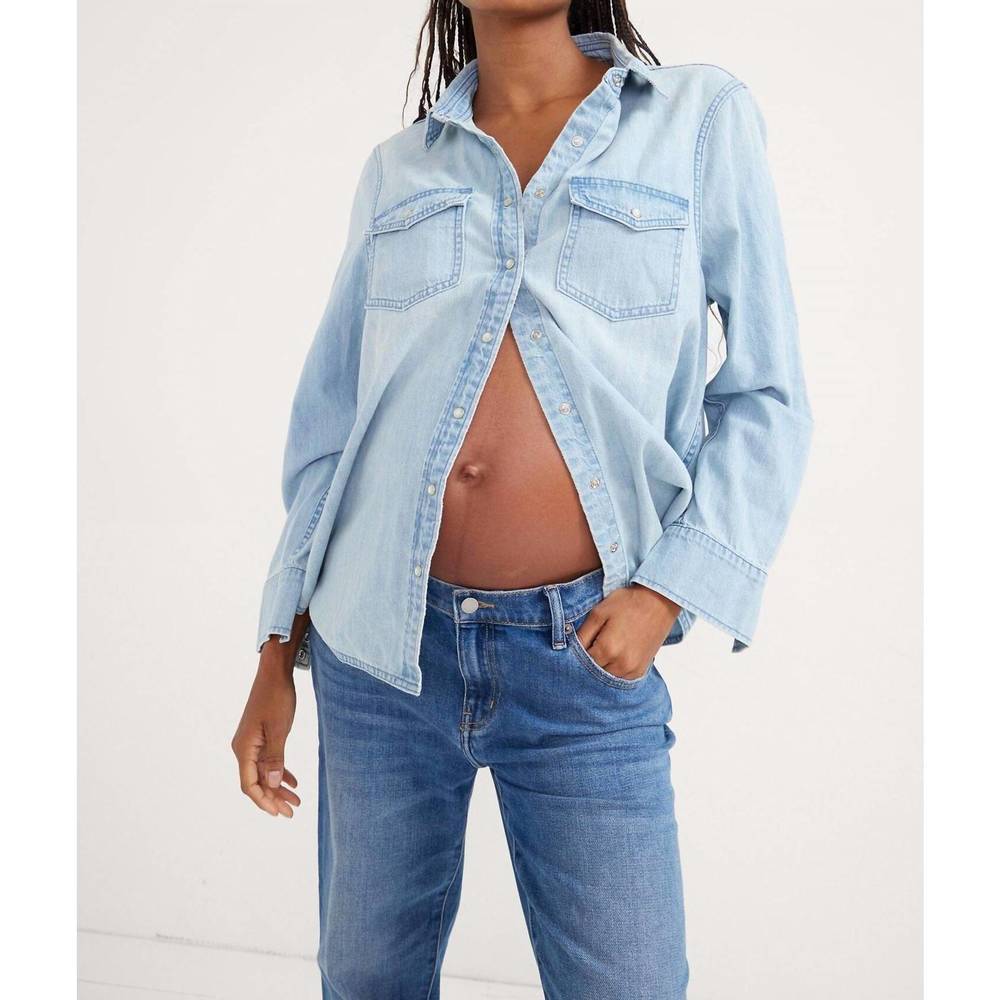 Hatch Light Blue Denim Button-Down Shirt
